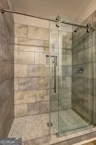 a bathroom with a shower