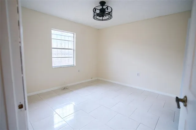 an empty room with a window