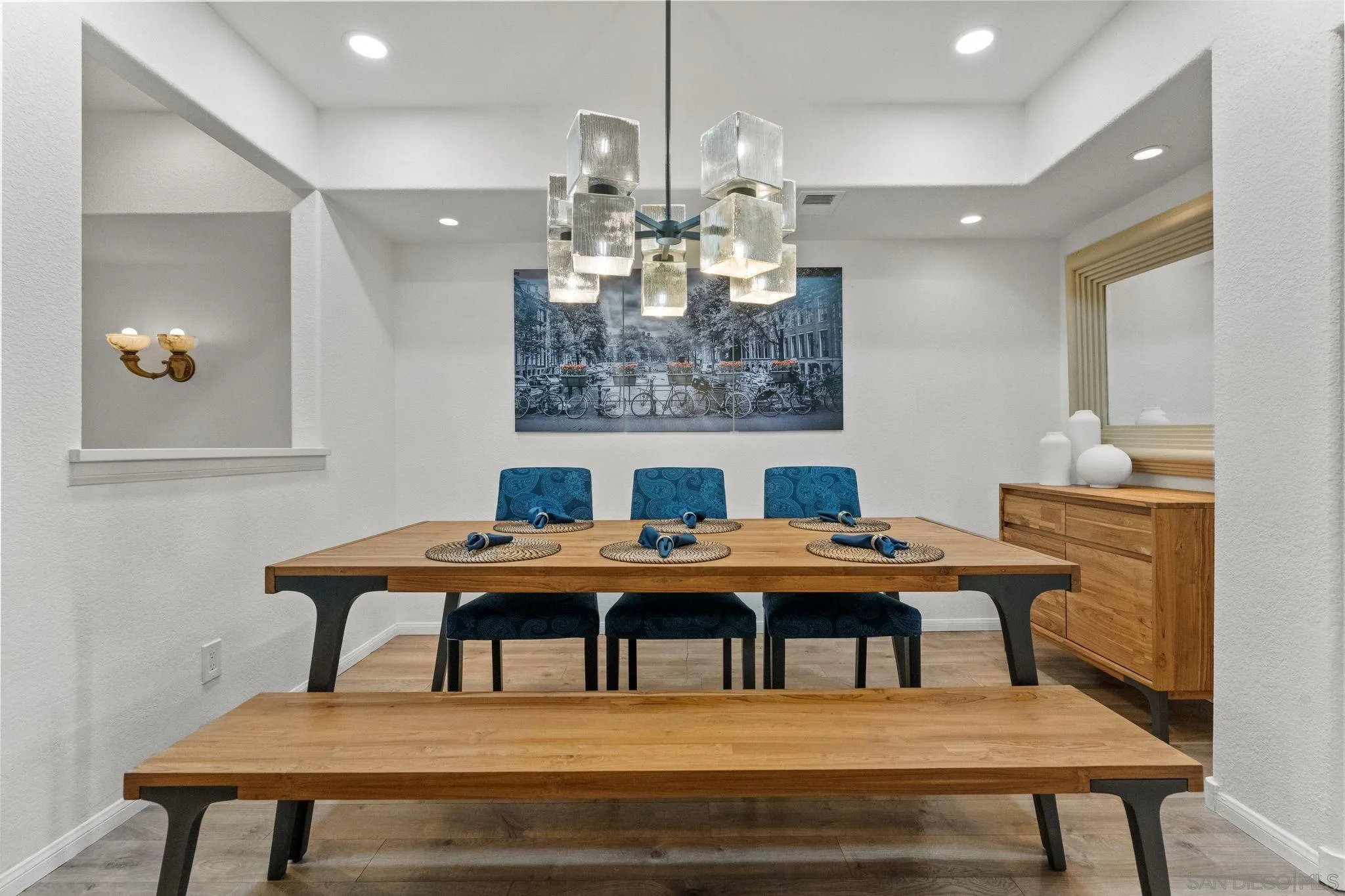 2842 Torrey Pines Road La Jolla, CA 92037 - Photo 14 of 45 a view of a dining room with furniture and chandelier