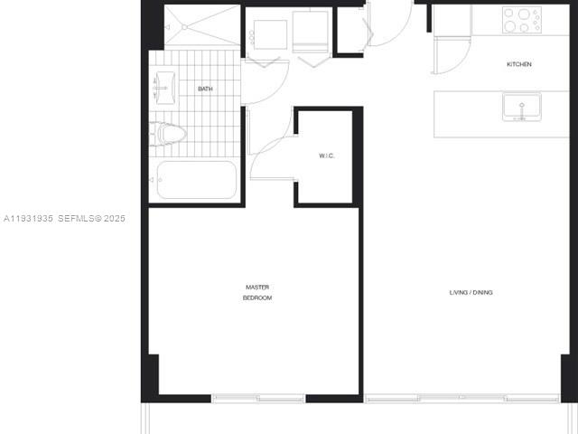 79 Southwest 12th Street, Unit 3502S Miami, FL 33130 - Photo 18 of 18 a picture of a floor plan