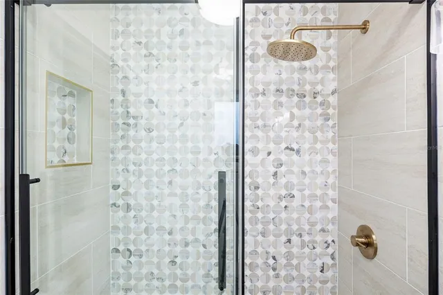 a bathroom with a shower