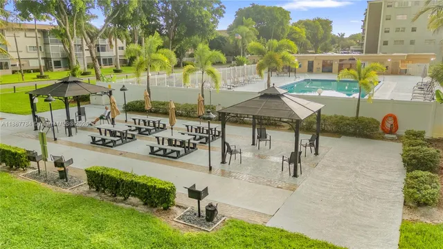 an outdoor space with patio