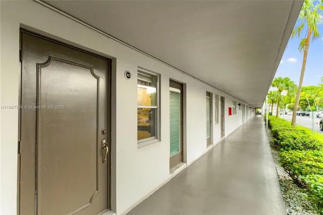 a view of livingroom from a hallway