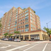 a view of a building and a street