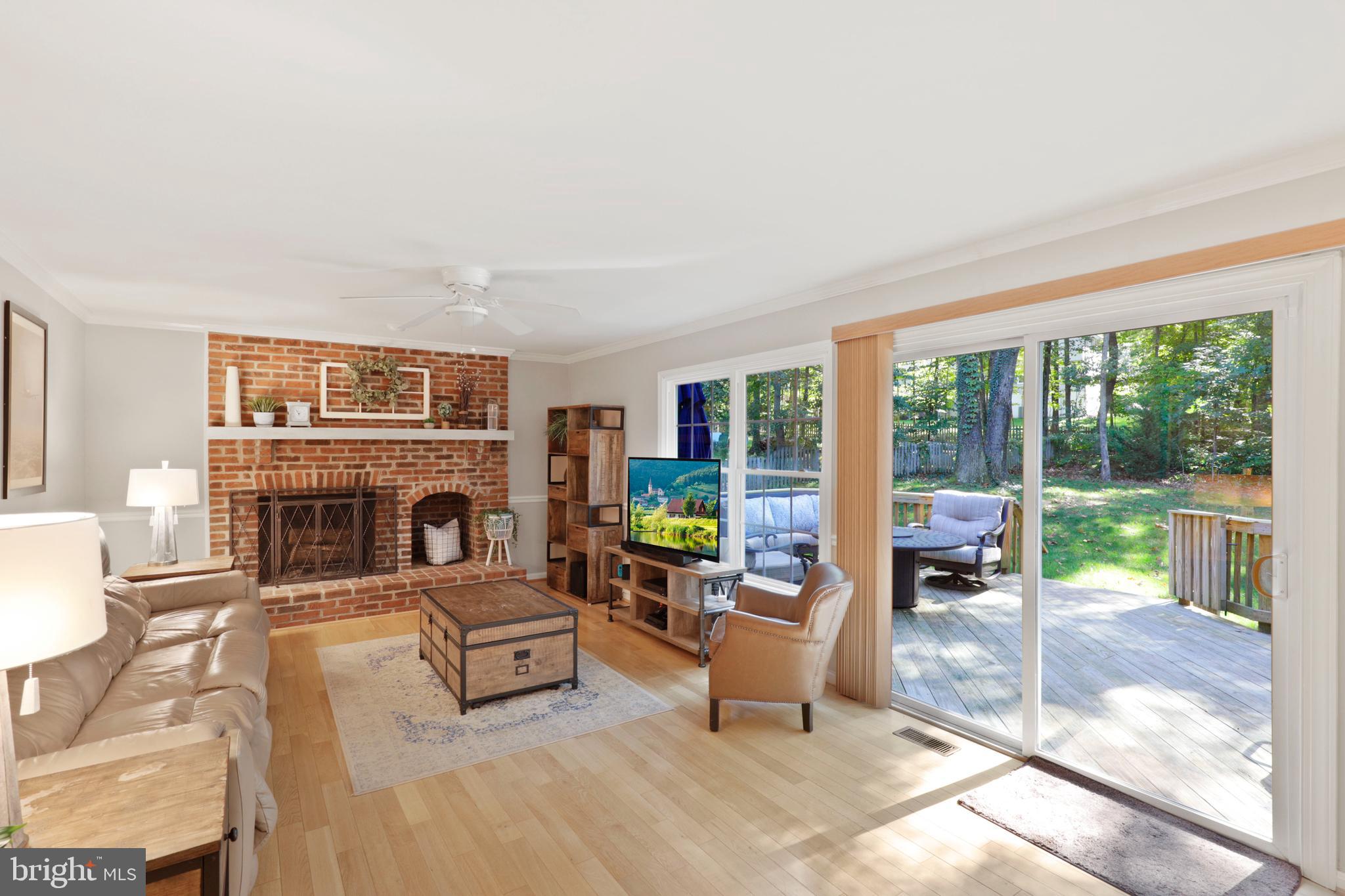 Oversized windows and slider lead to spacious deck