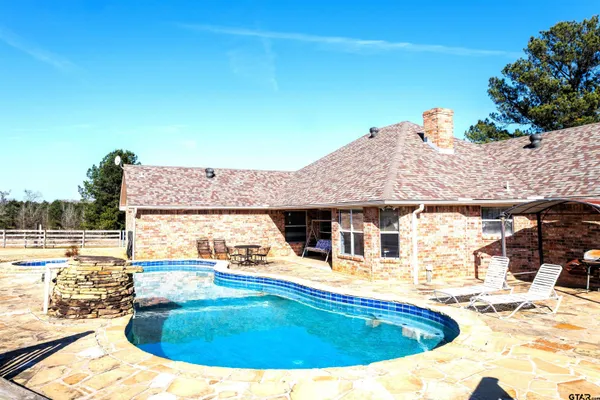 swimming pool view with a outdoor seating