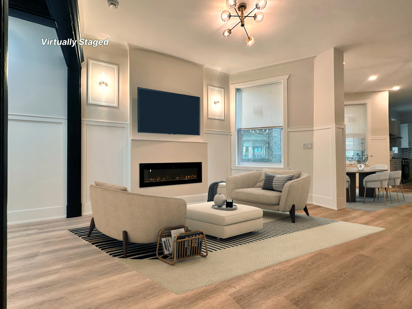 4409 South Prairie Avenue Chicago, IL 60653 - Photo 11 of 44 a living room with furniture and a fireplace