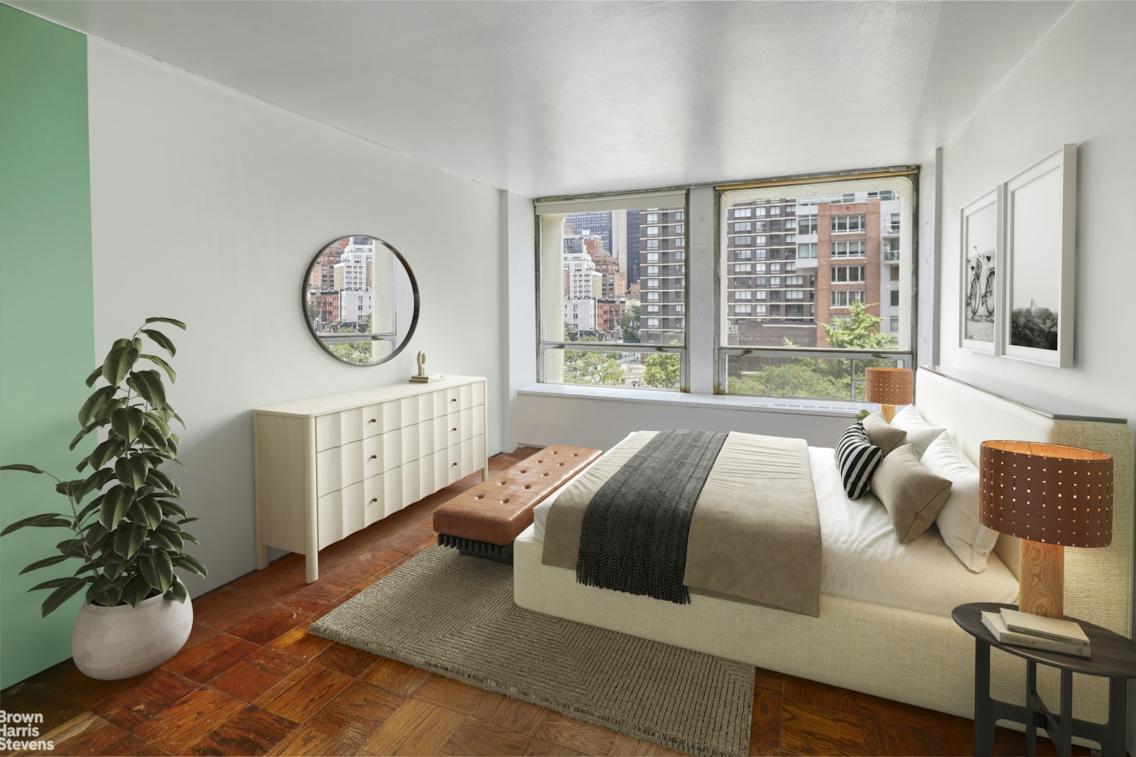 300 East 33rd Street, Unit 2KL Manhattan, NY 10016 - Photo 4 of 11 a bed room with a bed and a large window