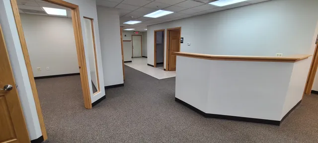 a view of a hallway with closet