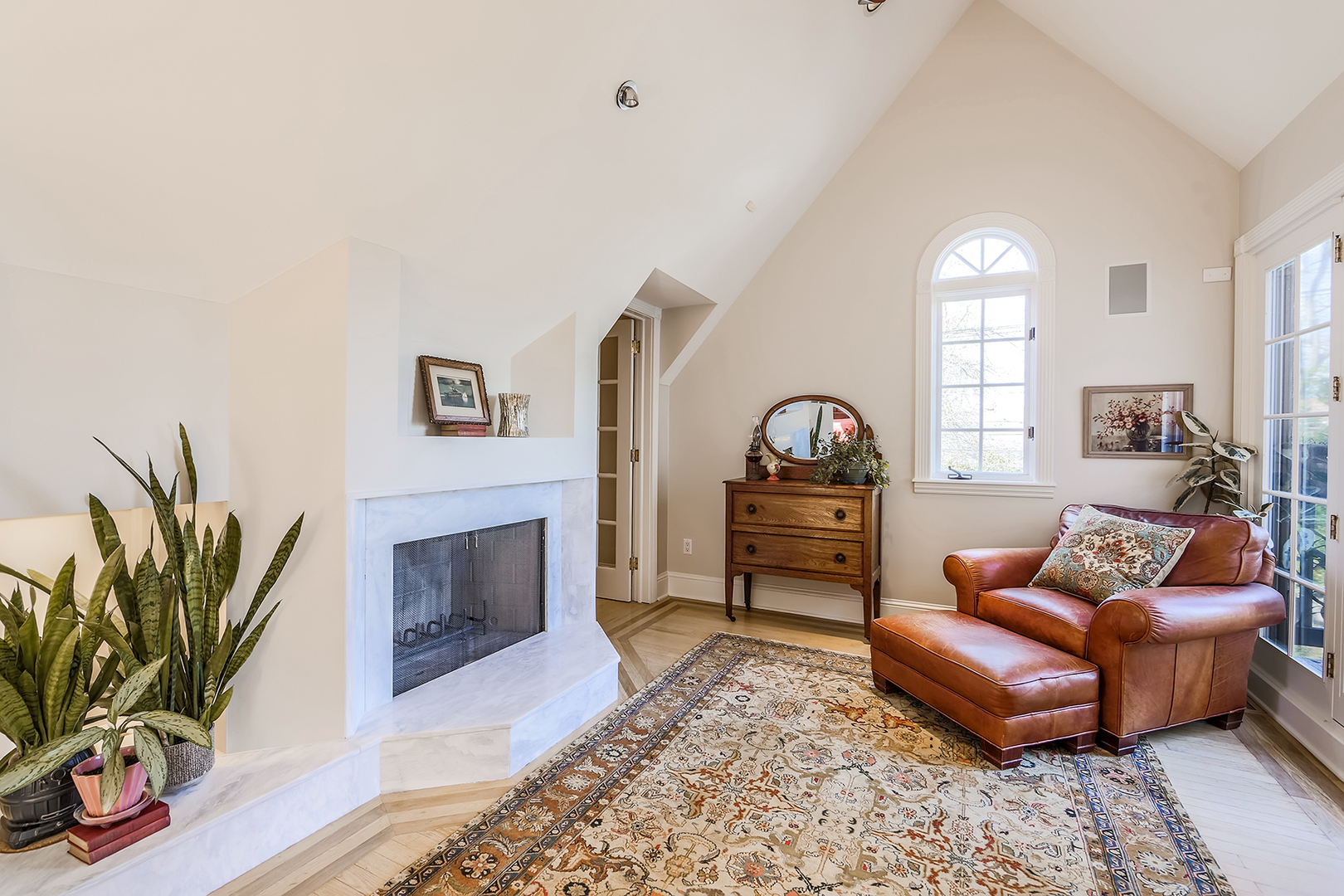 212 Stanley Avenue Park Ridge, IL 60068 - Photo 20 of 33 a living room with furniture a fireplace and a potted plant