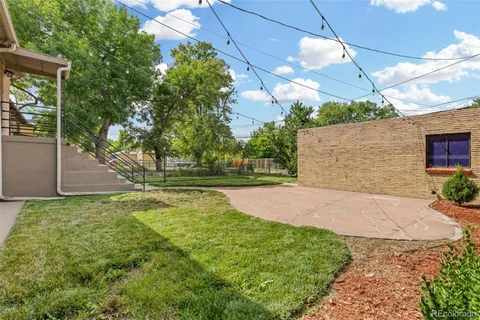 a view of a yard with plants