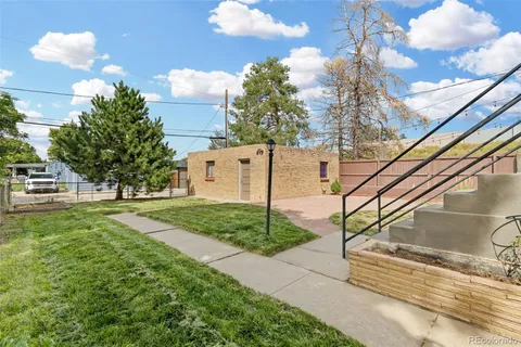 a view of road and trees