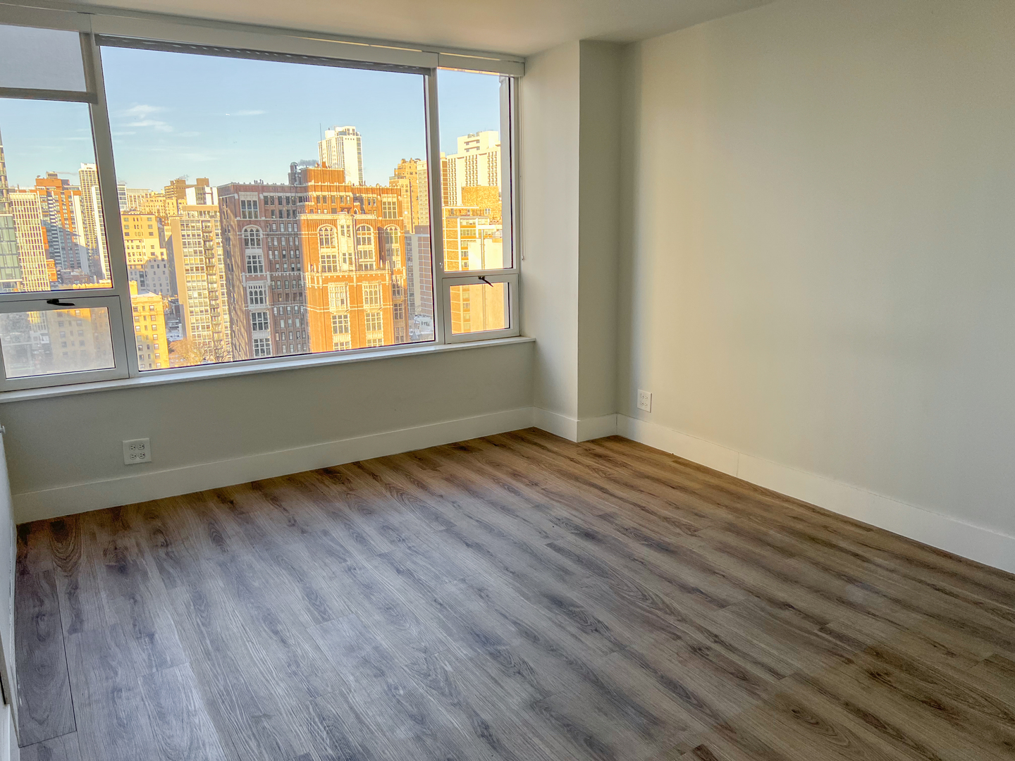 Undisclosed Address Chicago, IL 60611 - Photo 6 of 11 an empty room with wooden floor and windows