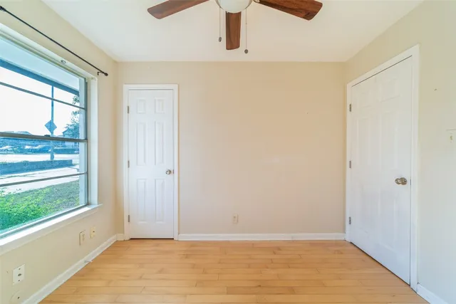 an empty room with a window