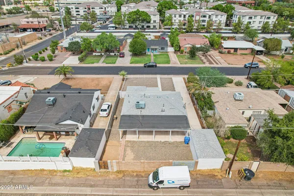 an aerial view of a city