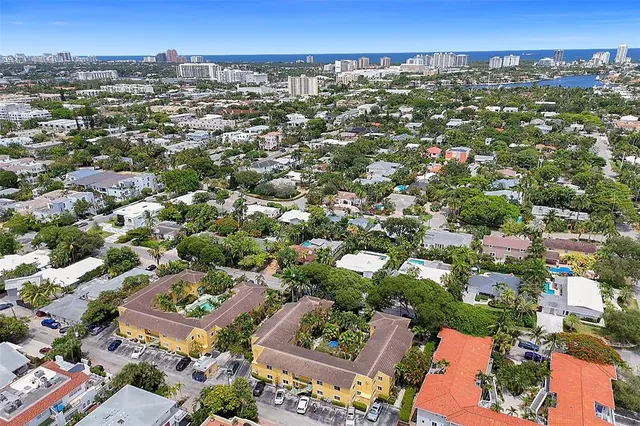 an aerial view of a city
