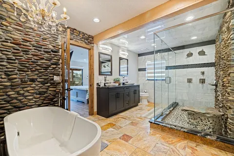 a bathroom with a shower