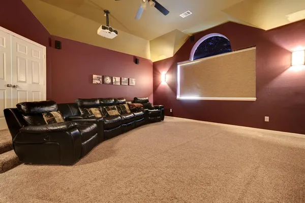 a large room with furniture