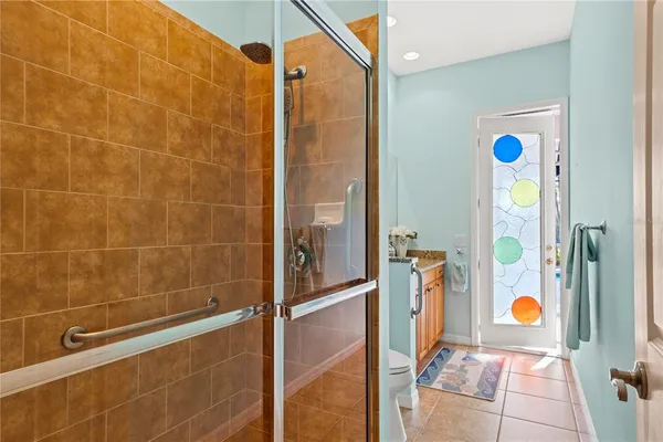 a bathroom with a shower