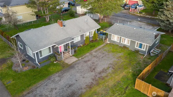 an aerial view of a house