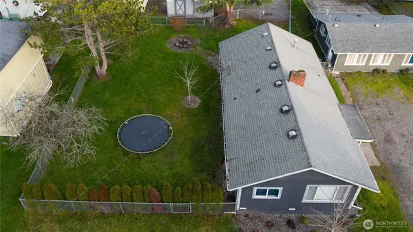 an aerial view of a house