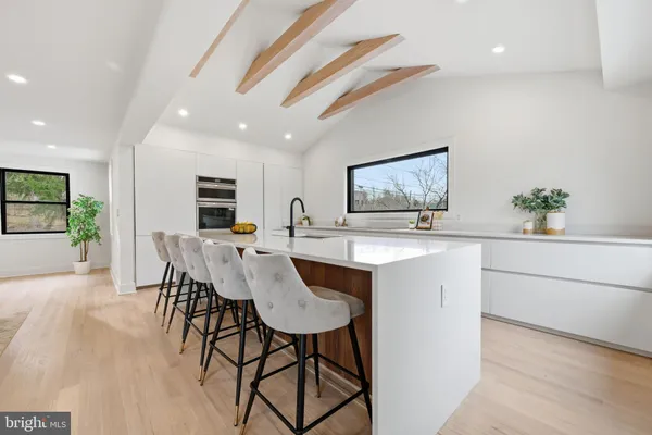 a view of kitchen with breakfast area