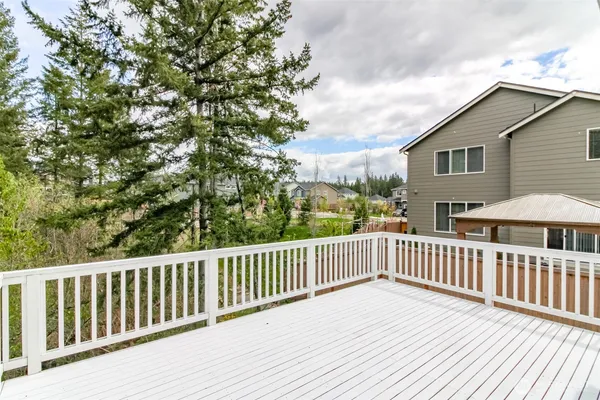 a view of a wooden roof deck