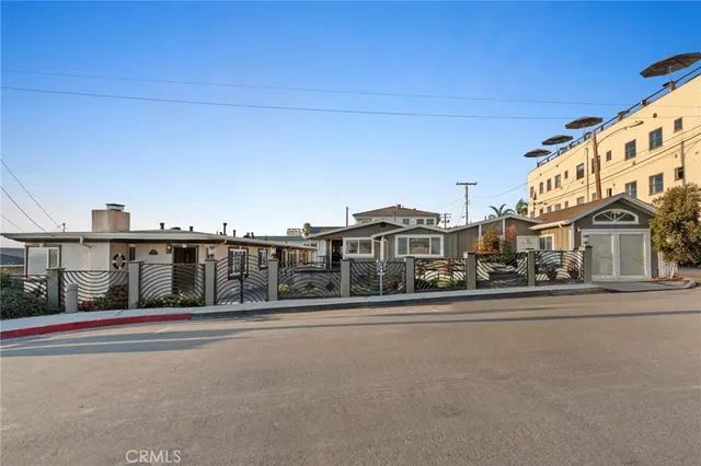 a view of street with large buildings