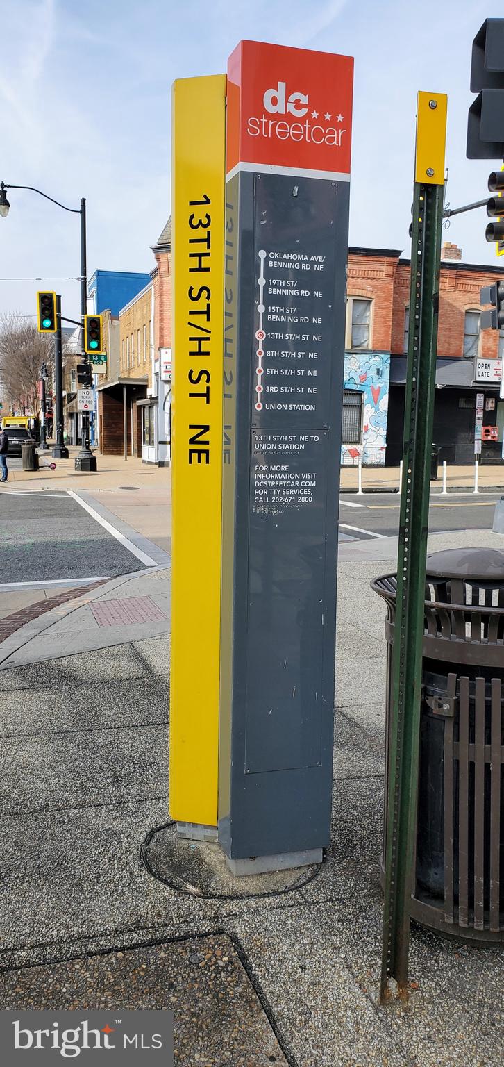 1301 H Street Northeast, Unit 1 Washington, DC 20002 - Photo 35 of 39 Free D.C. Streetcar stop across the street.