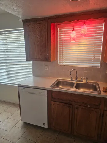 a view of a room with a window