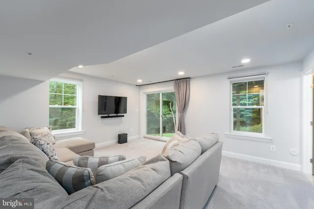 a living room with furniture window and a flat screen tv