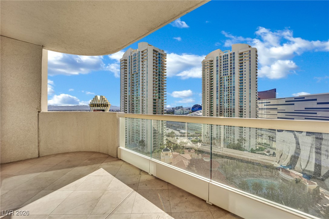 2777 Paradise Road, Unit 1803 Las Vegas, NV 89109 - Photo 20 of 48 Balcony featuring a city view