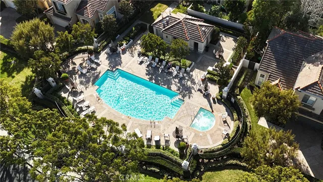 an aerial view of swimming pool