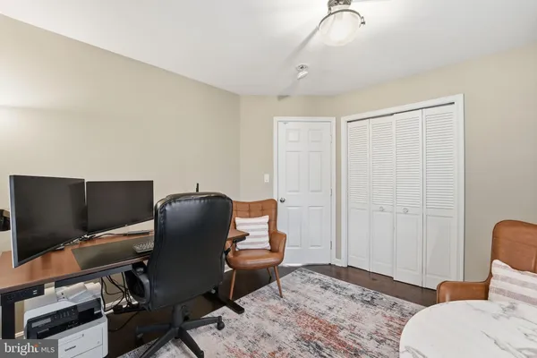 a large room with furniture