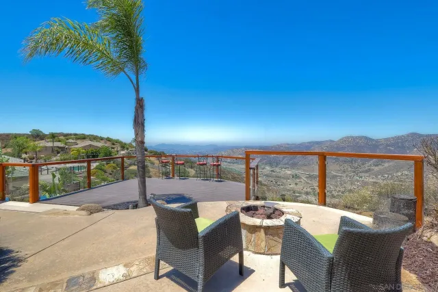 an aerial view of a house with a garden