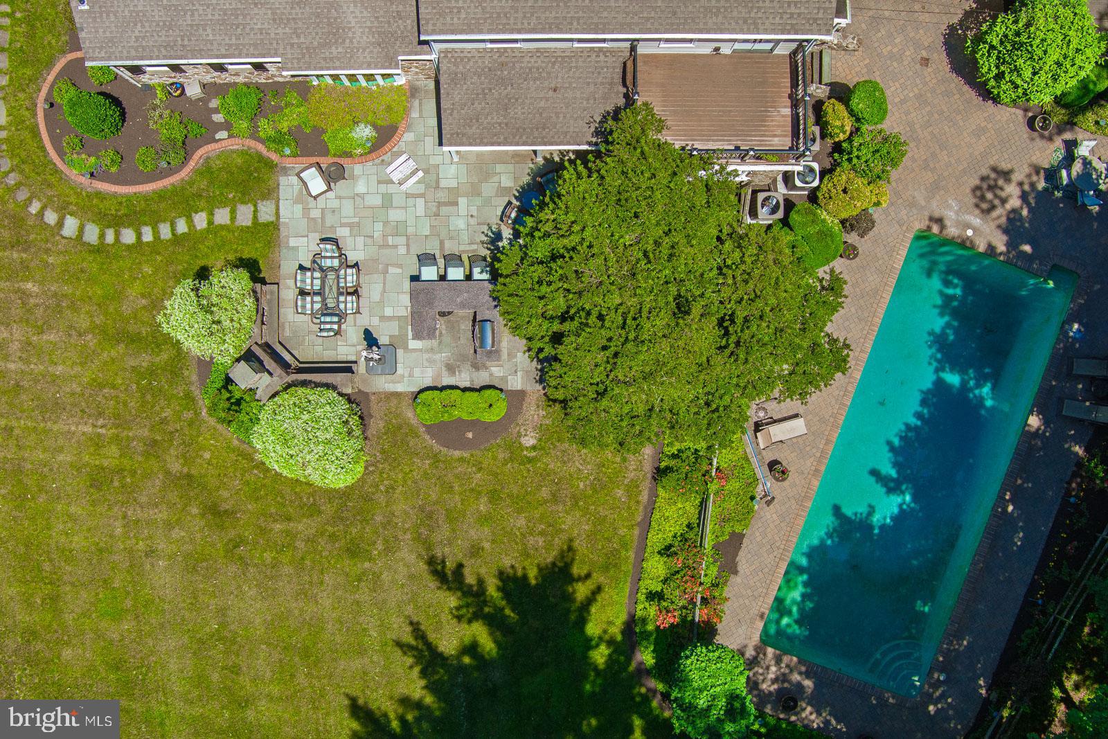 1700 Old Welsh Road Huntingdon Valley, PA 19006 - Photo 92 of 105 an aerial view of residential house with outdoor space and a swimming pool