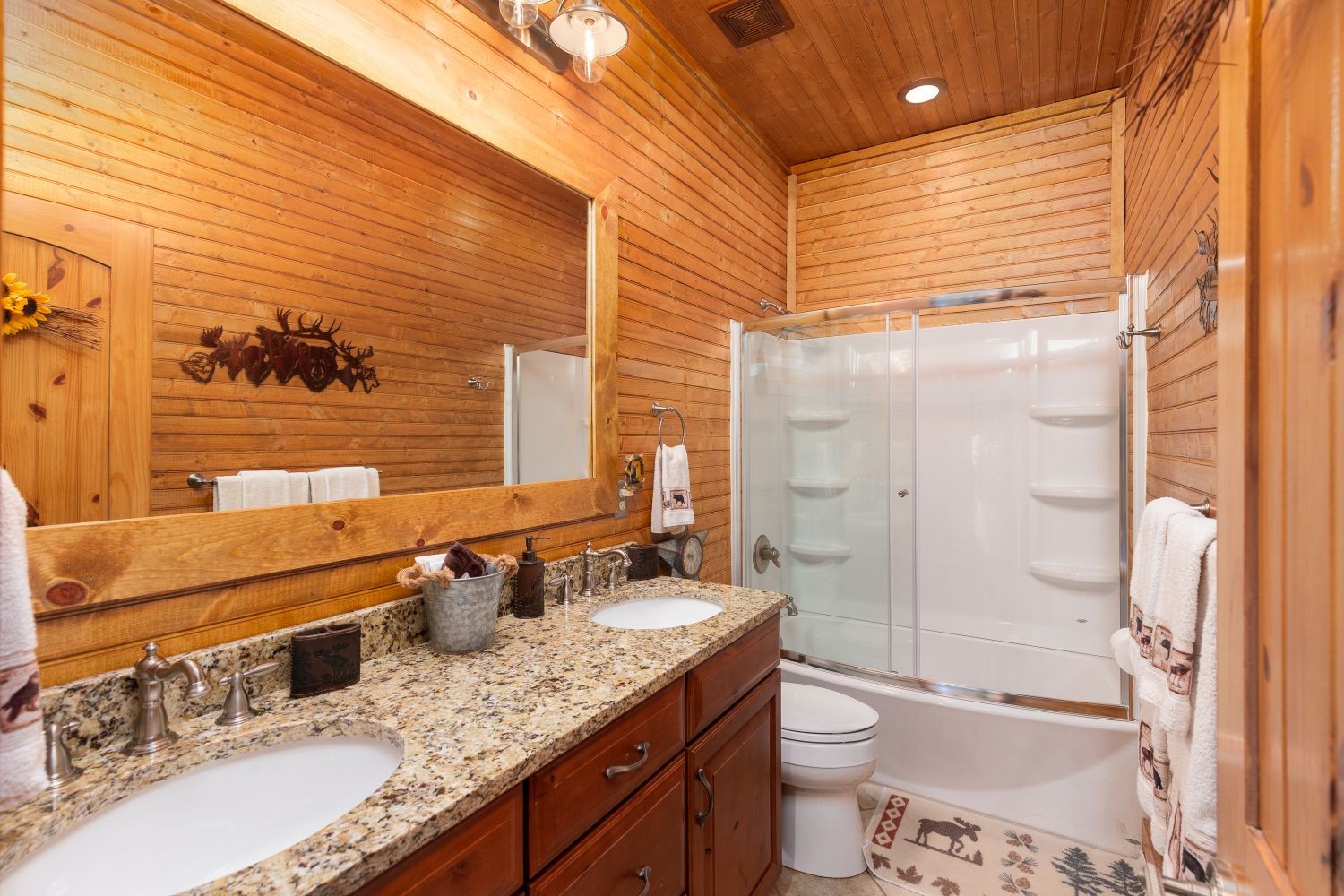 6326 Arno Road Franklin, TN 37064 - Photo 57 of 67 a bathroom with a granite countertop sink toilet and shower