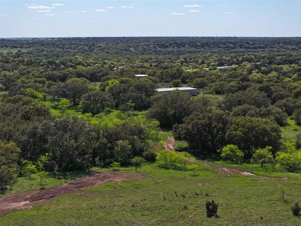 a view of a field with an ocean