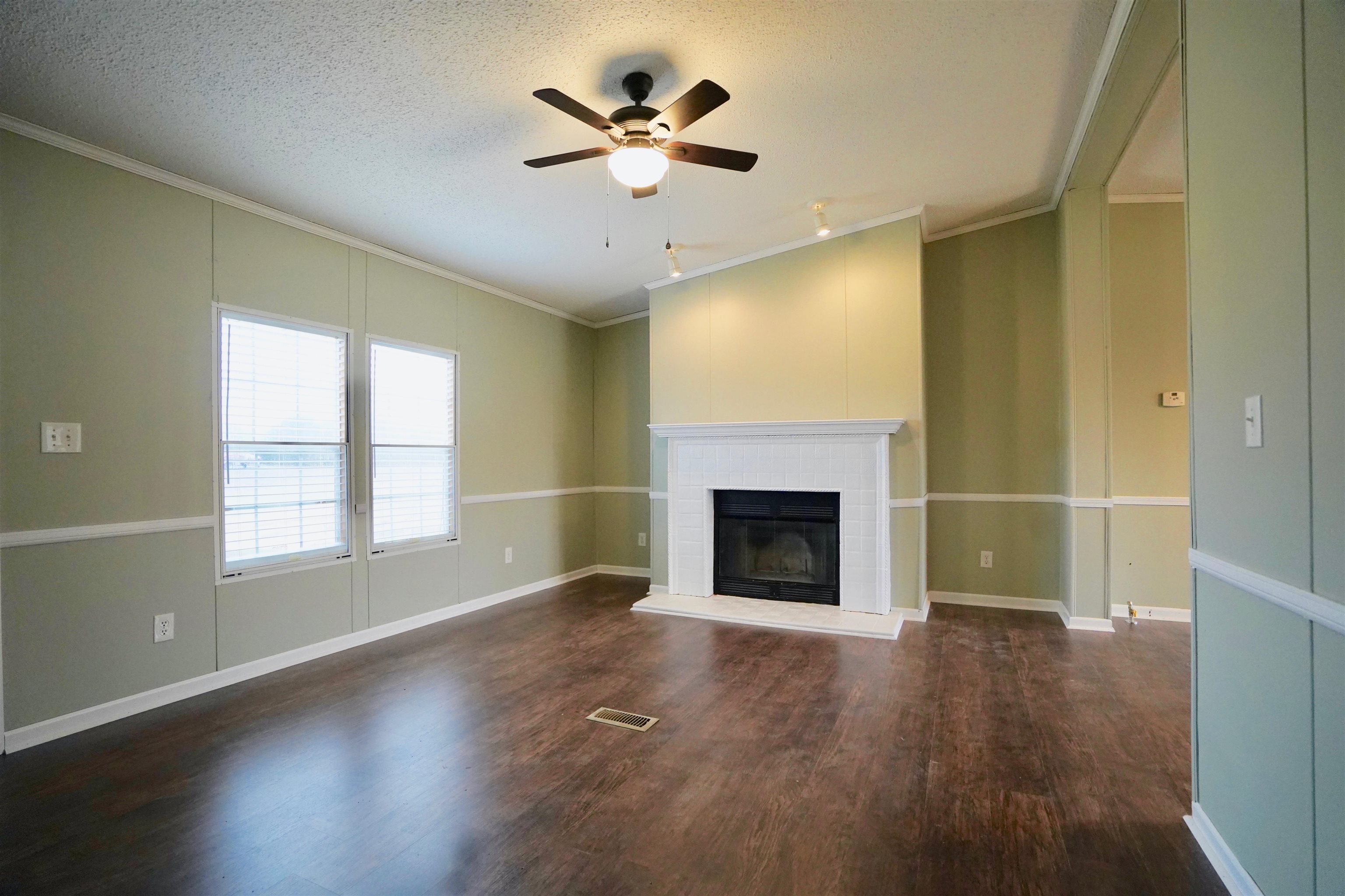 living room with fireplace