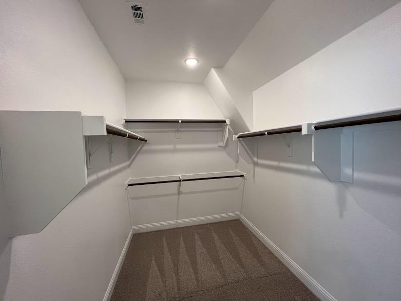 1408 Rendyn Street Anna, TX 75409 - Photo 13 of 23 Walk-in closet featuring carpet flooring, built-in shelving, and hanging rods