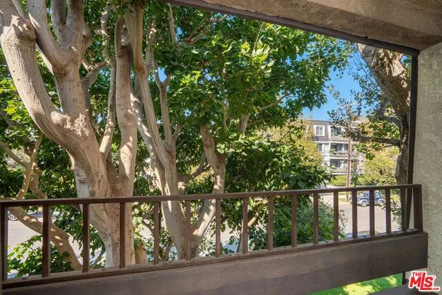 a view of building from a balcony