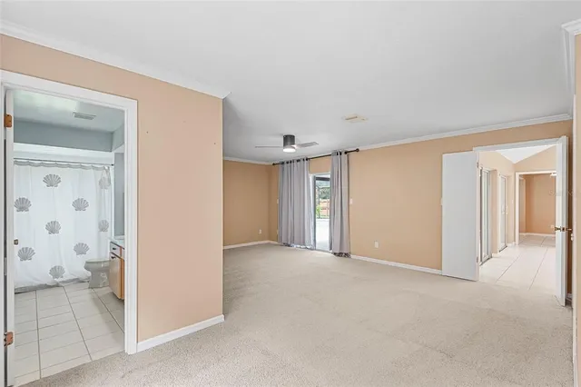 a view of a big room with cabinet and mirrors