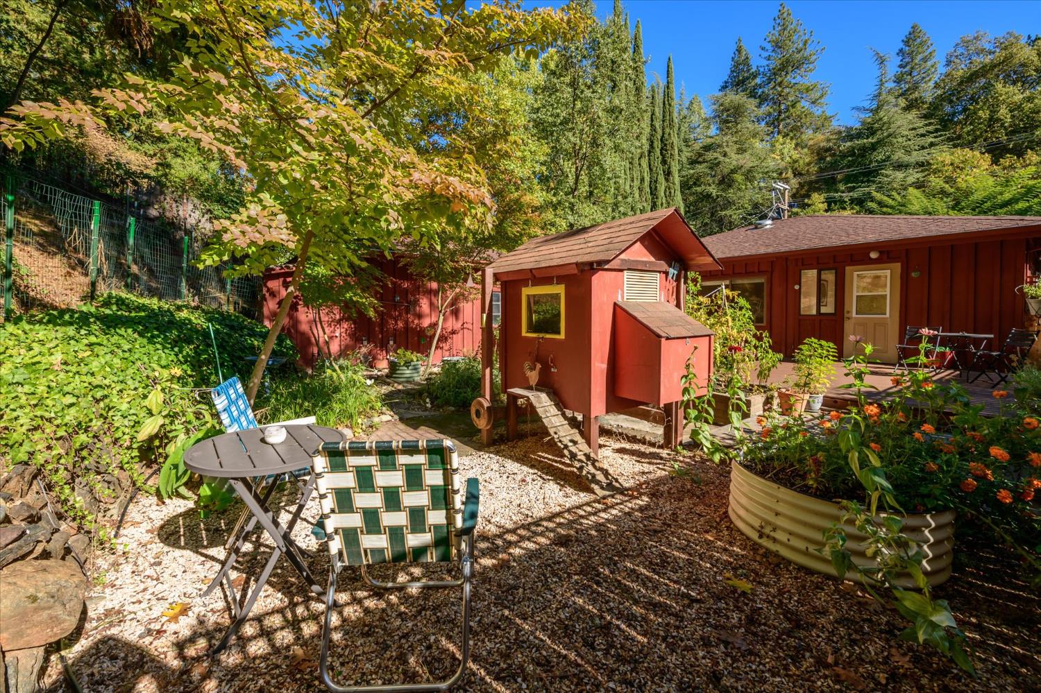 3166 Cedar Ravine Road Placerville, CA 95667 - Photo 18 of 29 a view of a chairs and tables in the backyard
