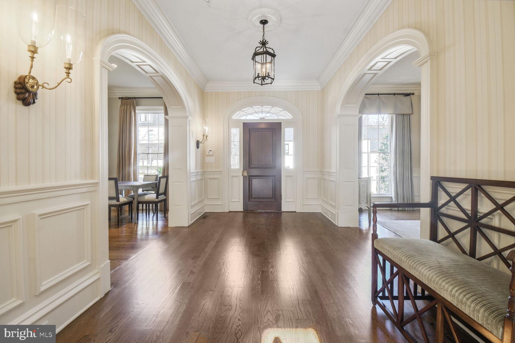 Entry foyer.   Custom front door and entry