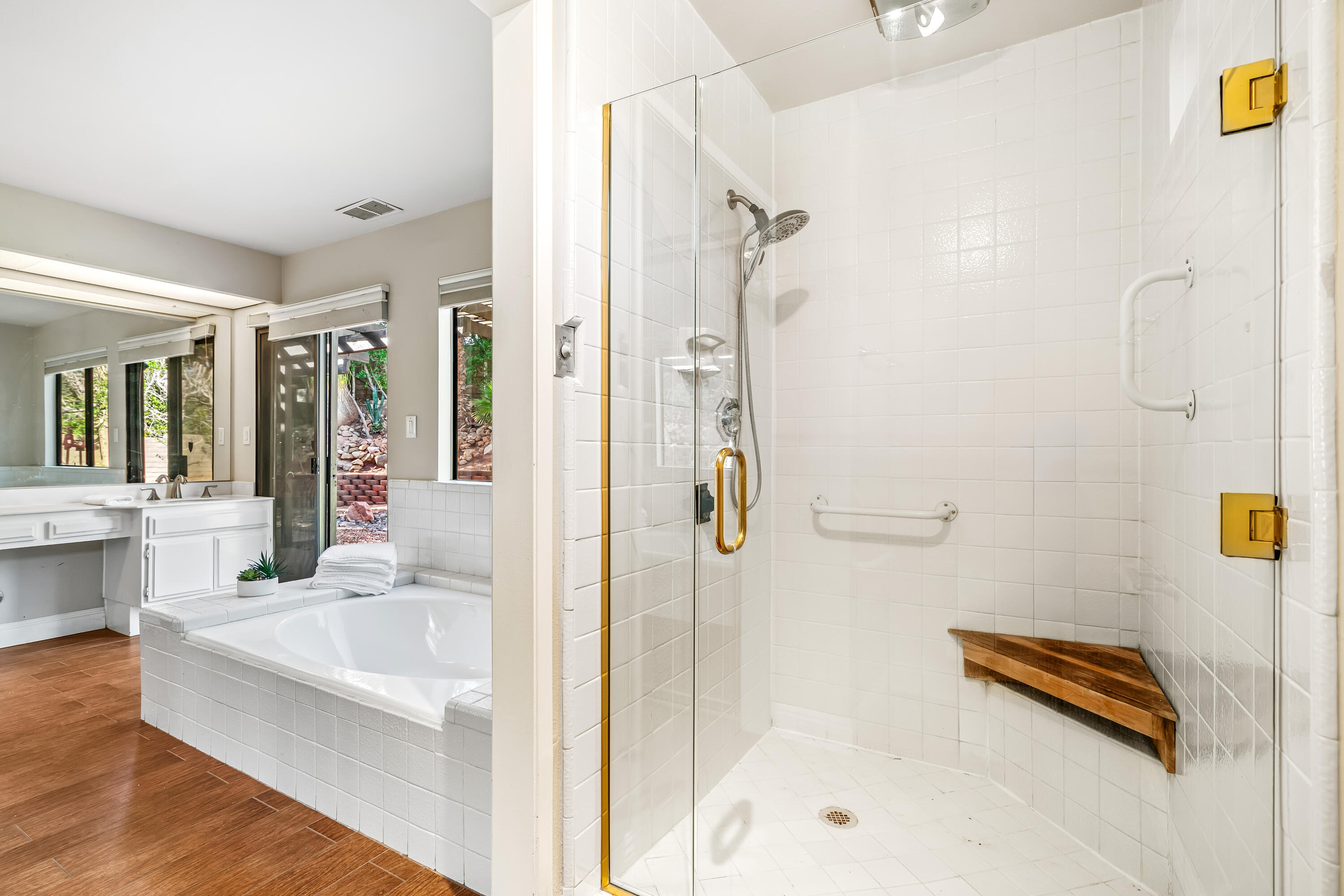 37 Santo Domingo Drive Rancho Mirage, CA 92270 - Photo 37 of 49 a bathroom with a tub shower and sink