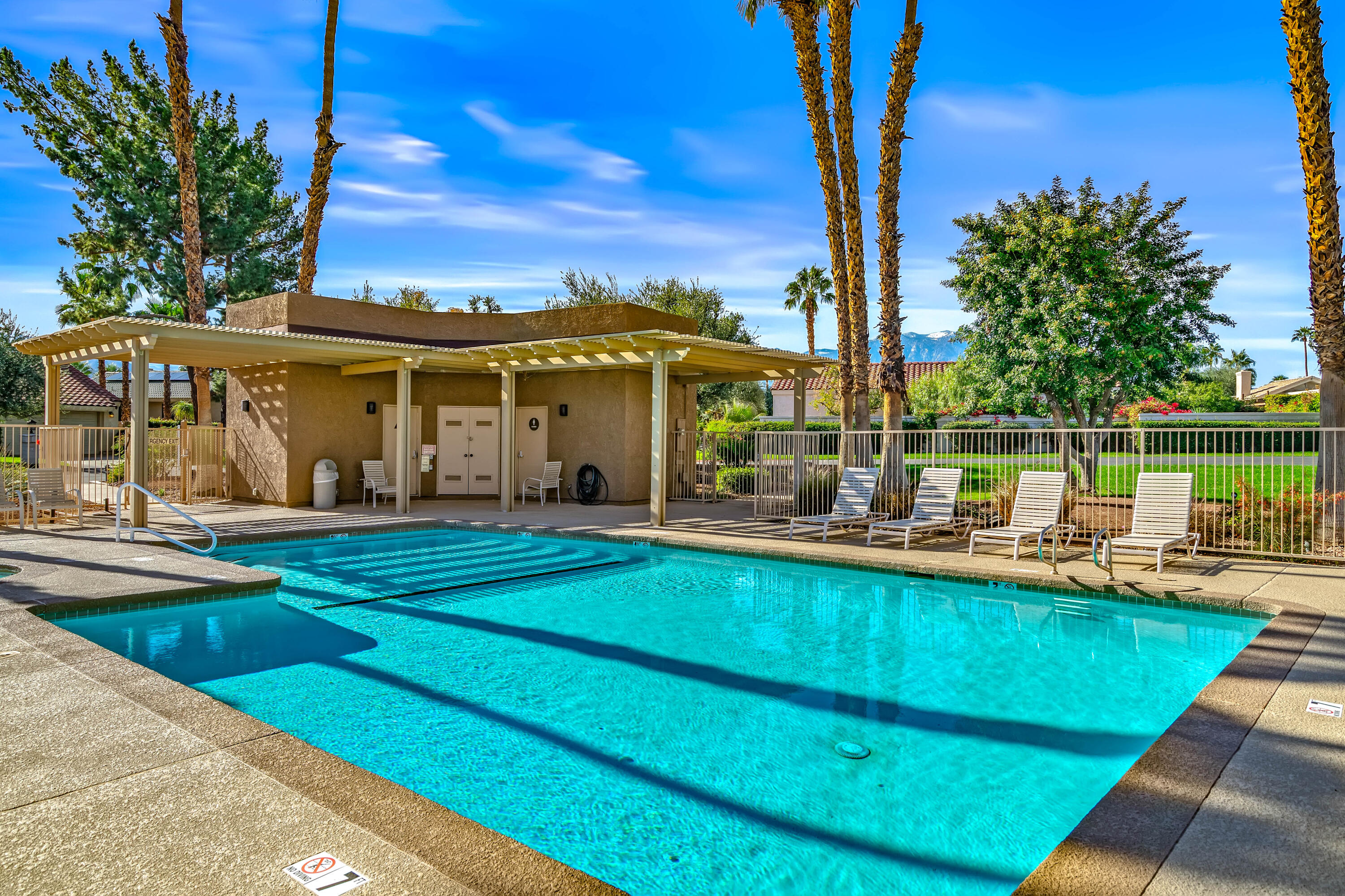 37 Santo Domingo Drive Rancho Mirage, CA 92270 - Photo 47 of 49 a view of a house with swimming pool and sitting area