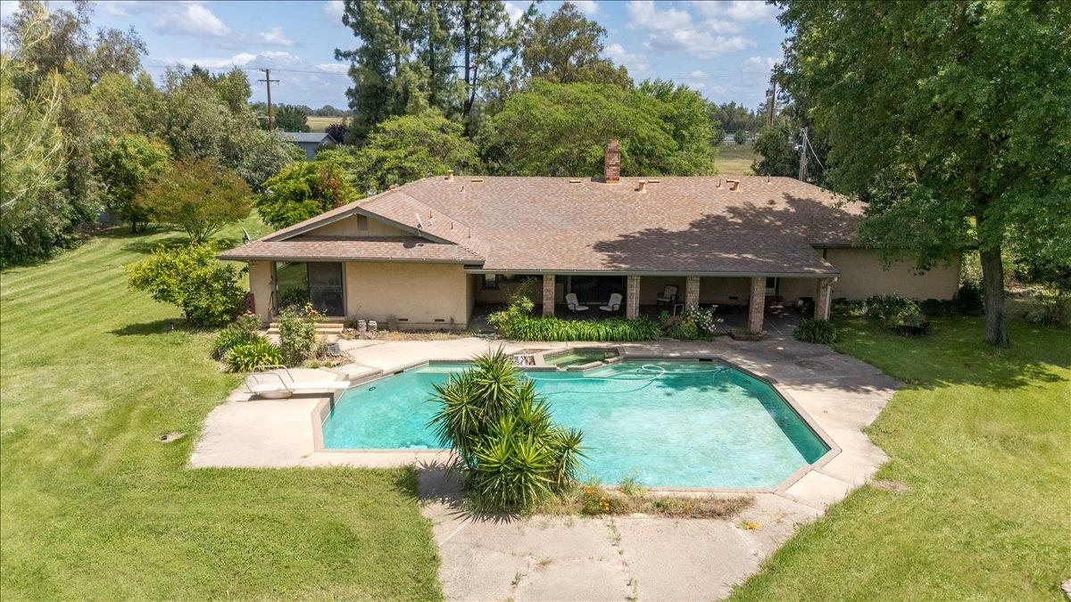 12188 Clay Station Road Herald, CA 95638 - Photo 2 of 89 Drone view of back of house and pool