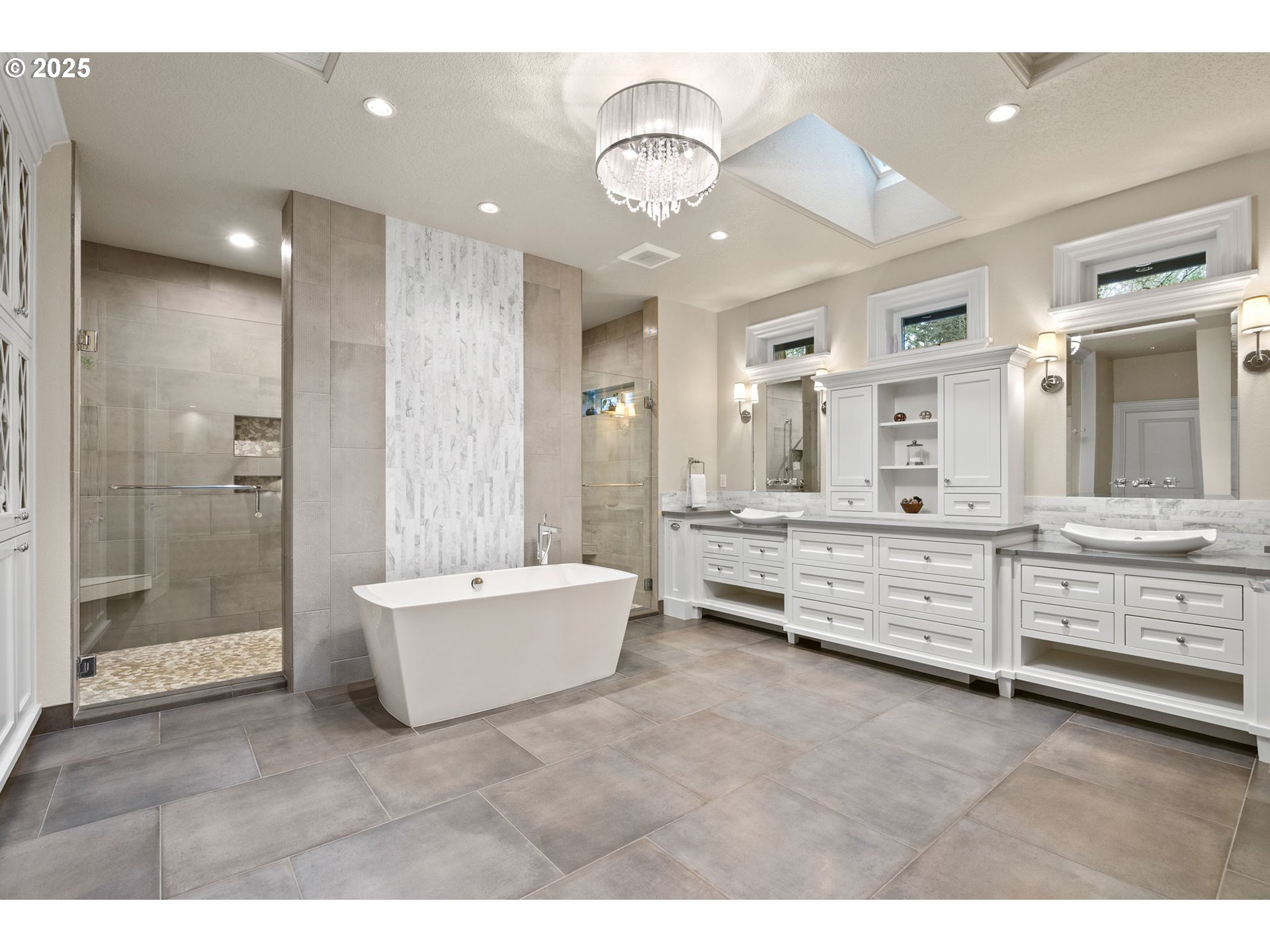 13710 Knaus Road Lake Oswego, OR 97034 - Photo 26 of 47 a bathroom with a double vanity sink mirror and bathtub