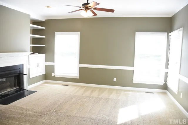 a view of a livingroom with a fireplace