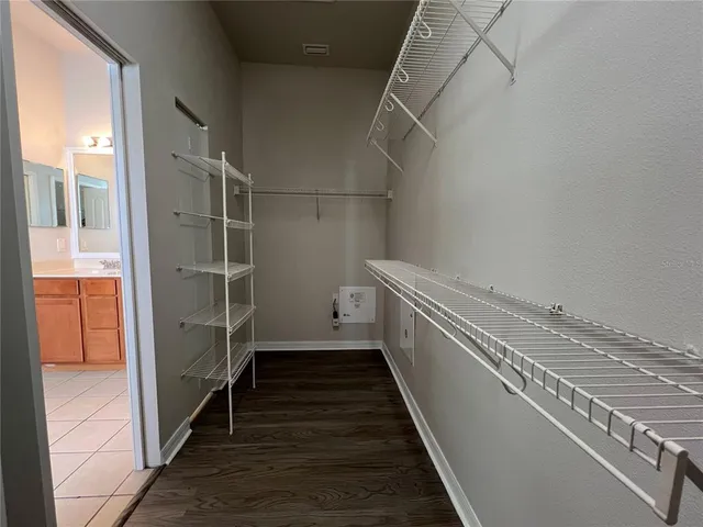 a view of a walk in closet